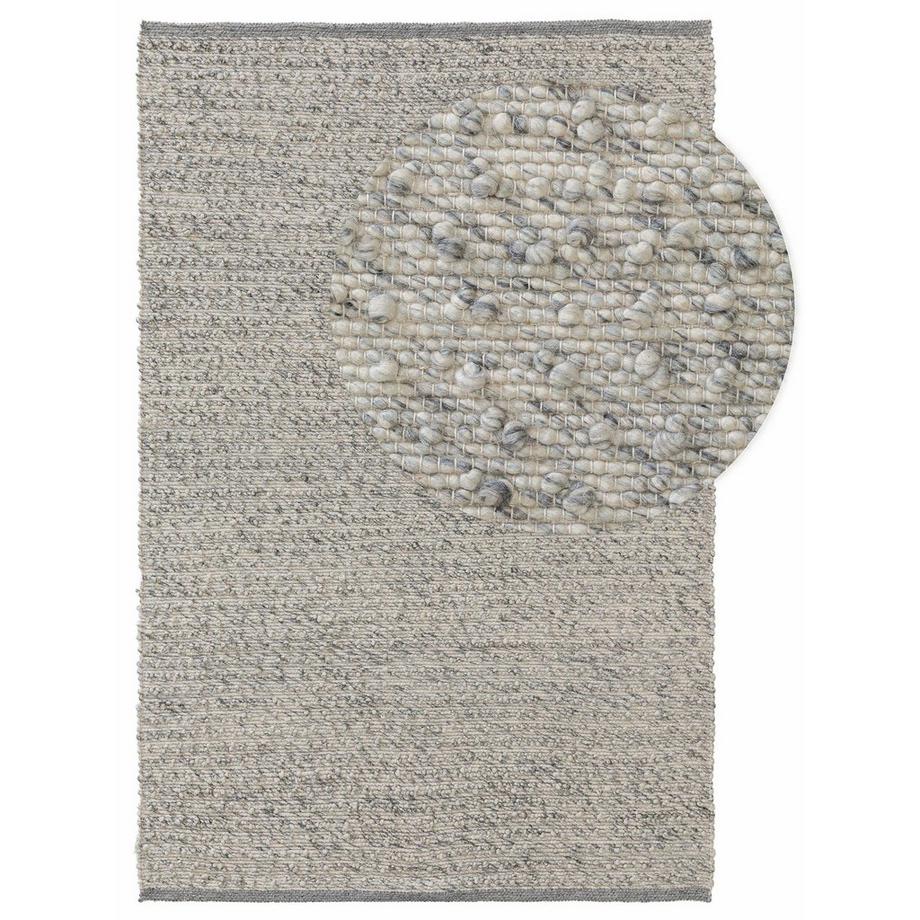 Benuta Tapis de laine Lana Gris  