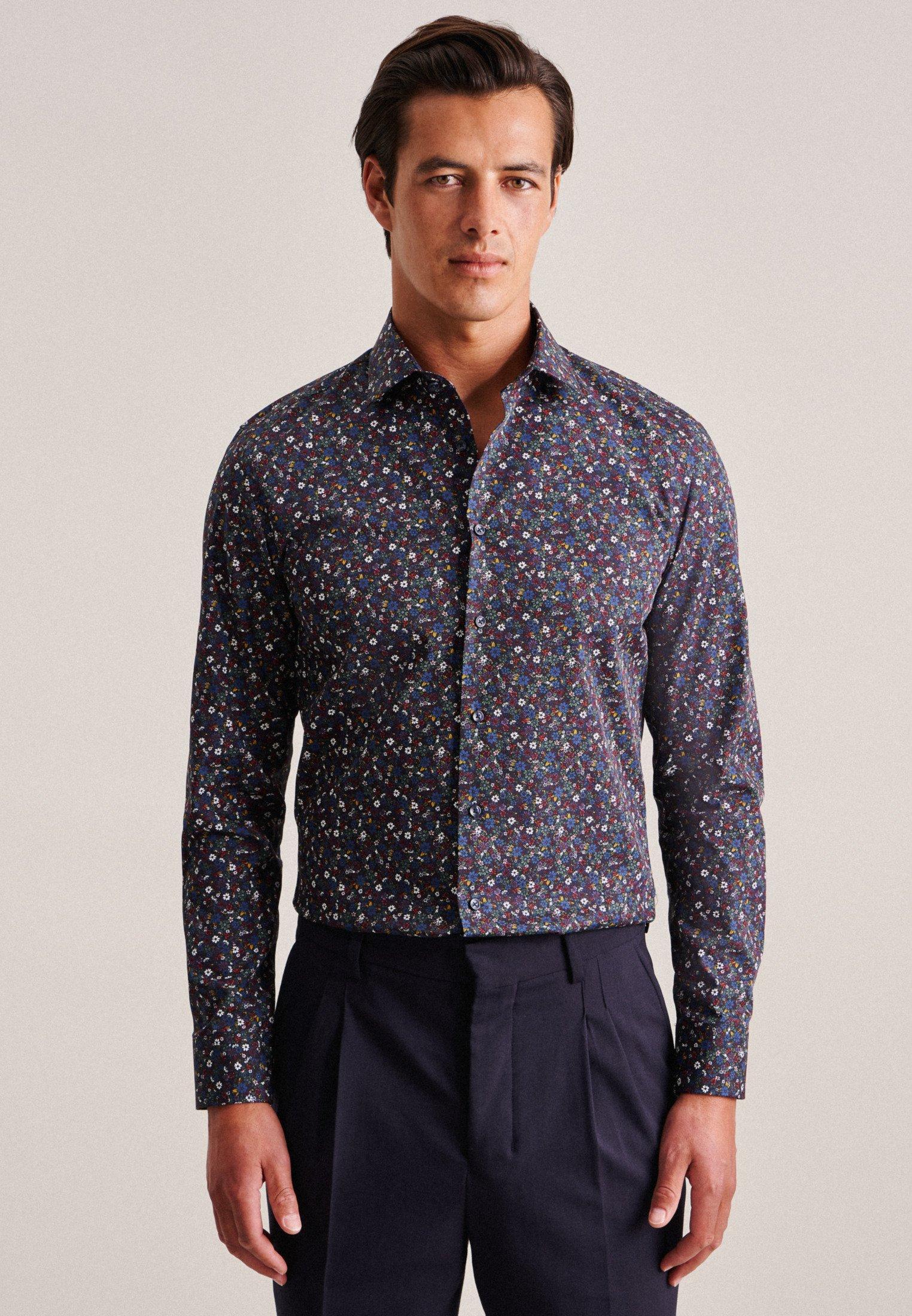 Seidensticker  Business Hemd Slim Fit Langarm Floral 