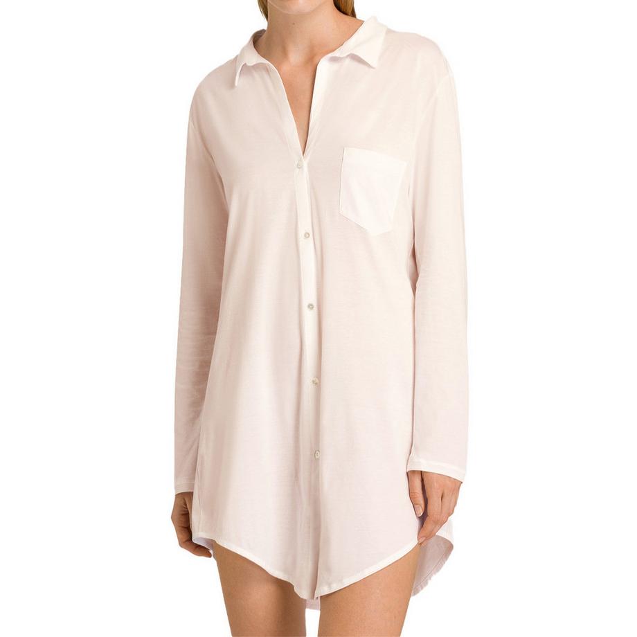 HANRO Cotton Deluxe Camicia da Notte Maniche Lunghe  