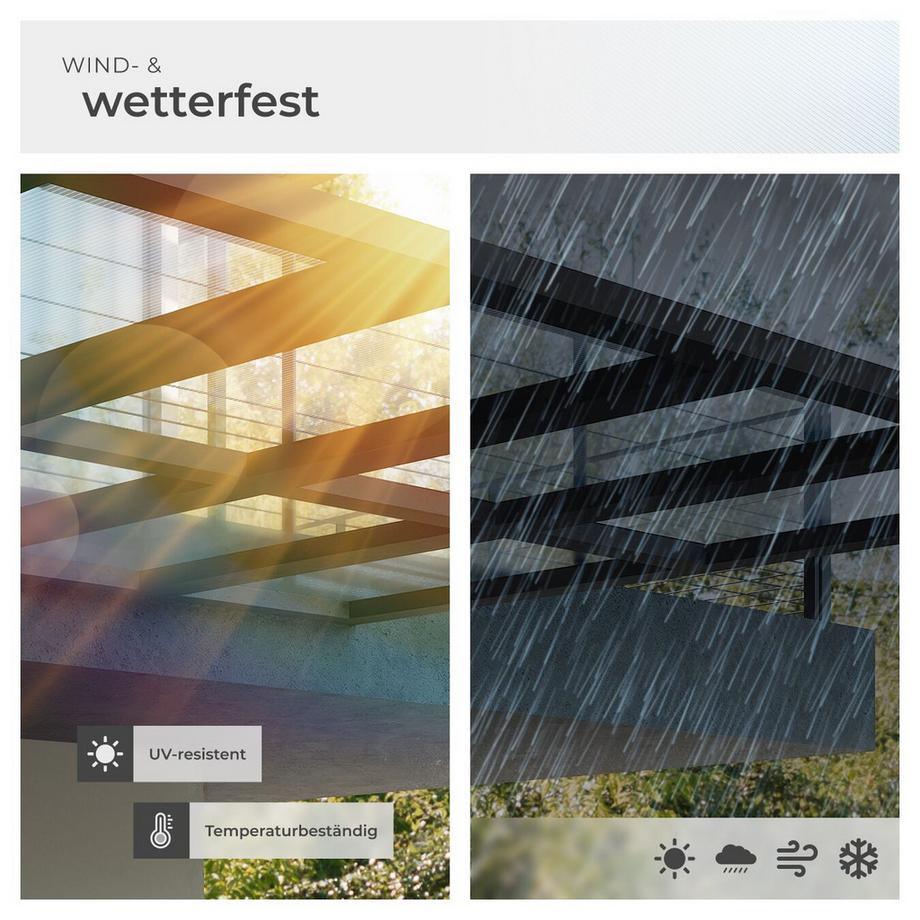 Tectake  10er Set Doppelstegplatten Shiny 7,32 m² Gesamtfläche, individuell zuschneidbar lichtdurchlässig, UV-beständig 