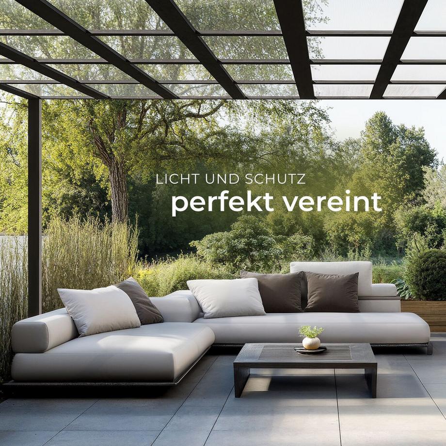 Tectake  10er Set Doppelstegplatten Shiny 7,32 m² Gesamtfläche, individuell zuschneidbar lichtdurchlässig, UV-beständig 