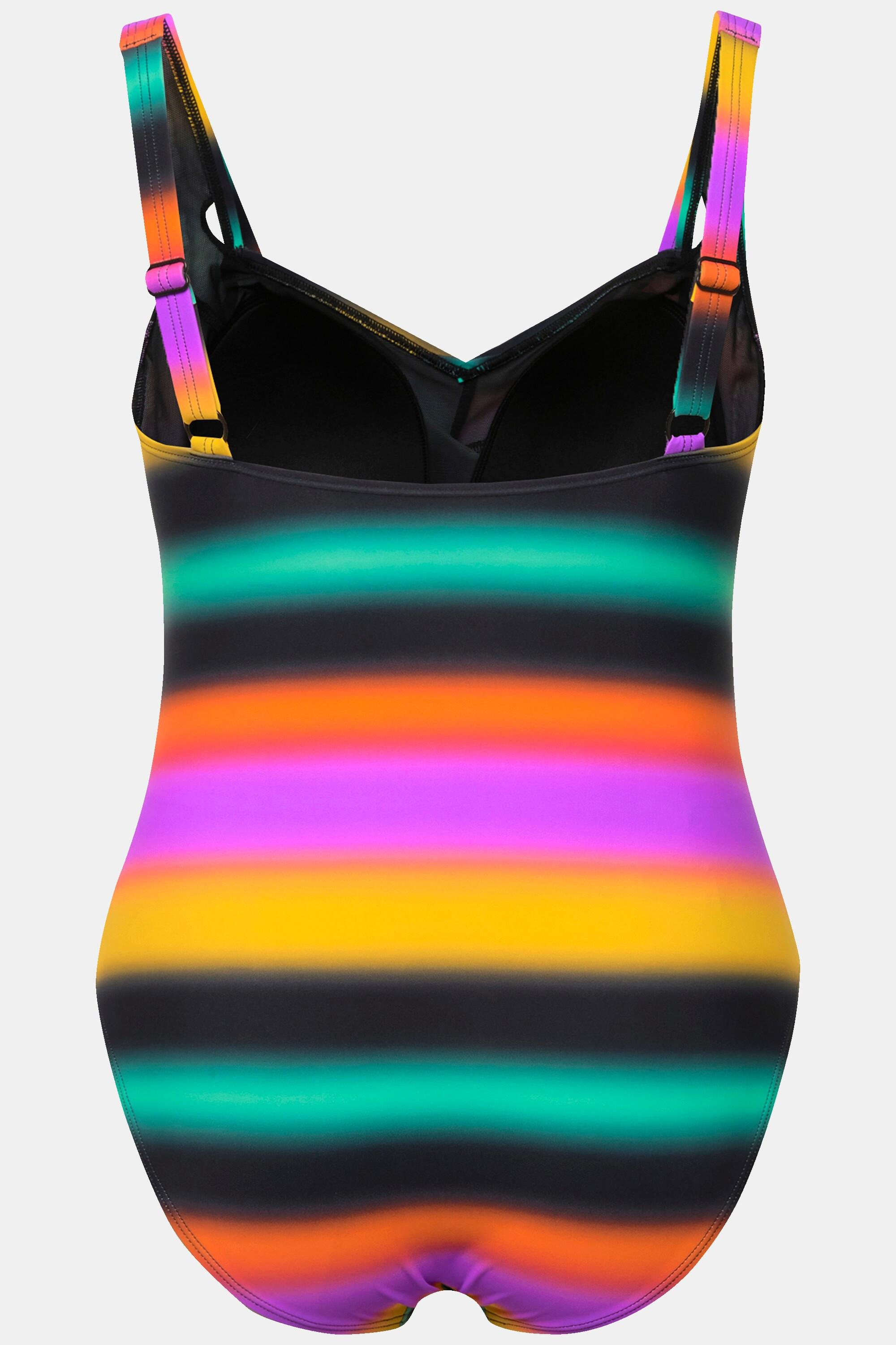 Ulla Popken Costume da bagno sfumato drappeggiato coppe morbide  