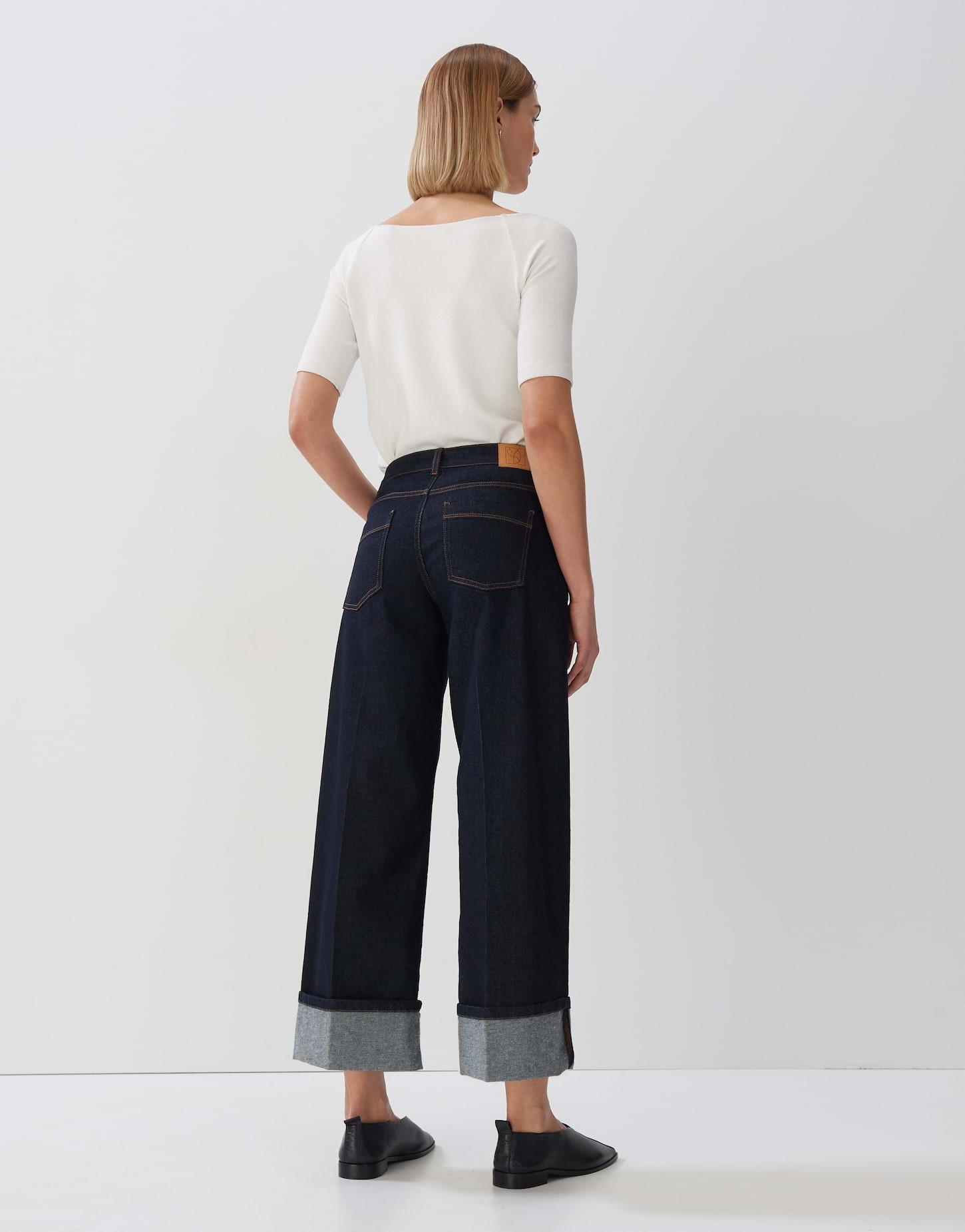 someday  Cropped Wide Jeans Cellma turn up gerader Schnitt 