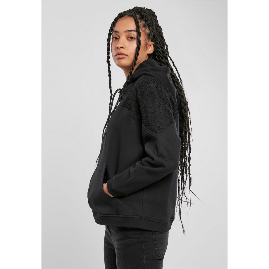 URBAN CLASSICS Felpa con Cappuccio Lace Inset  