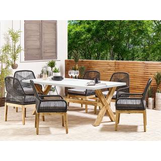 Beliani Set da pranzo per giardino con sedie en Cemento fibrorinforzato Moderno OLBIA  