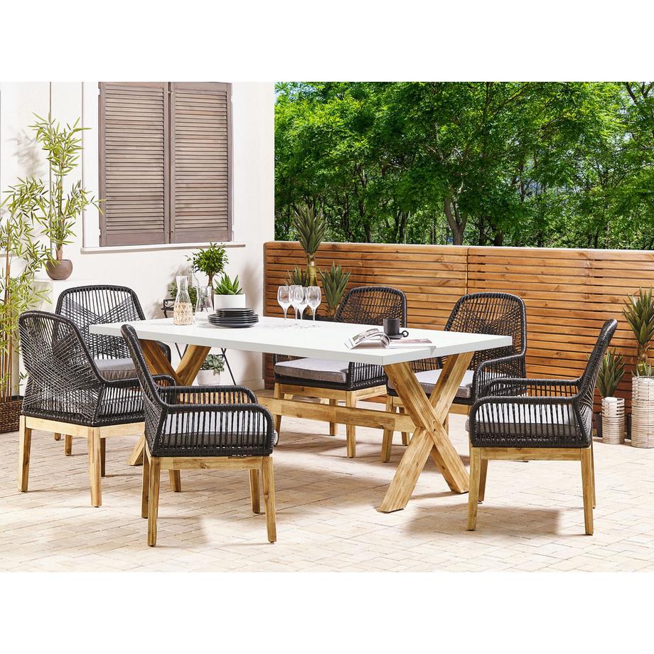 Beliani Gartentisch mit Stühlen aus Faserzement Modern OLBIA  