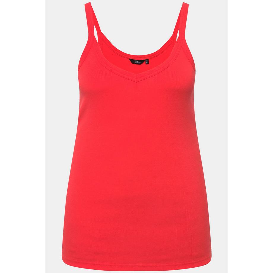 Ulla Popken Ripptop Slim V-Ausschnitt ärmellos schmale Träger  