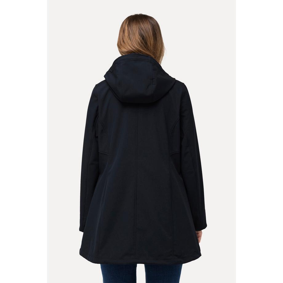 Ulla Popken HYPRAR Wasserabweisende Softshelljacke mit Fleecefutter und Kapuze  