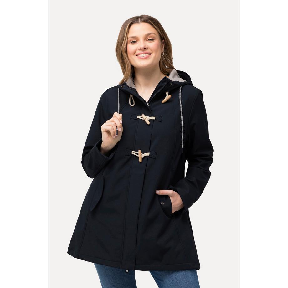 Ulla Popken HYPRAR Wasserabweisende Softshelljacke mit Fleecefutter und Kapuze  