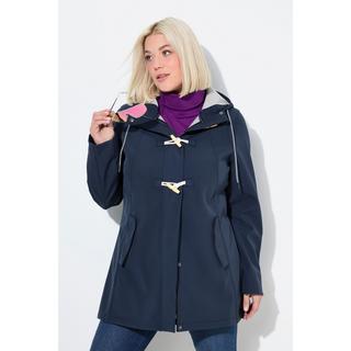 Ulla Popken HYPRAR Giacca Softshell Idrorepellente con Fodera in Pile e Cappuccio  