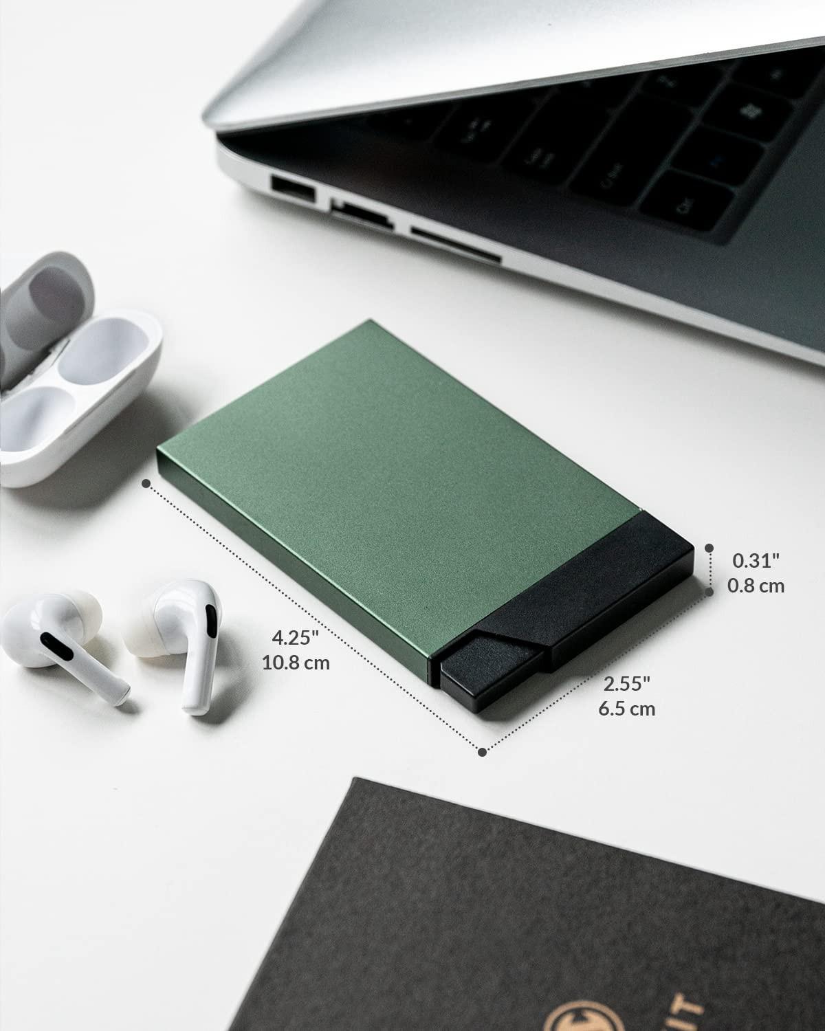 Only-bags.store Portacarte Metallo RFID NFC Protezione Slim Automatico Pop Up  