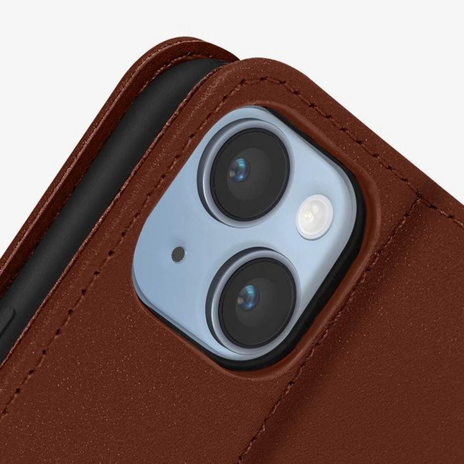 Avizar  Etui Folio Cuir iPhone 14 Marron 