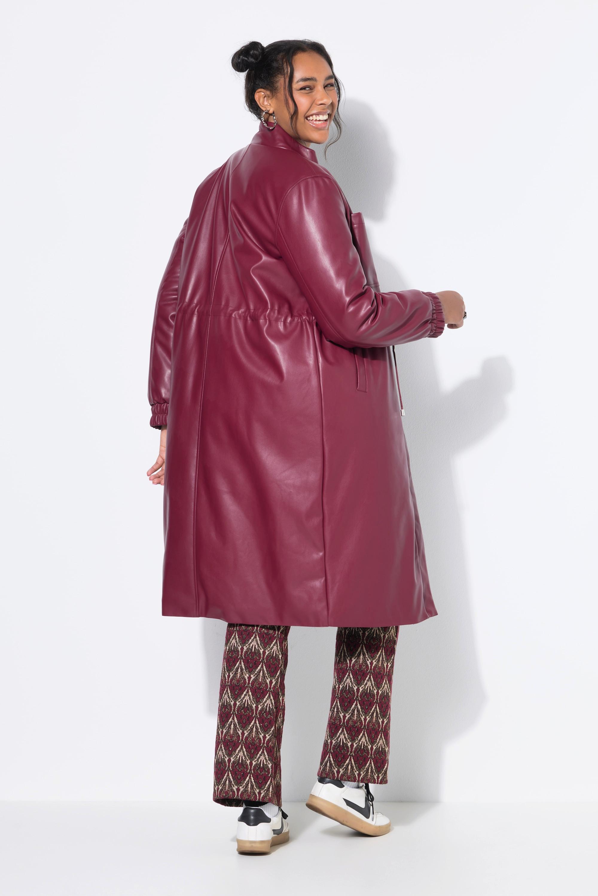 Studio Untold Lederoptik Mantel Taillen Tunnelzug  