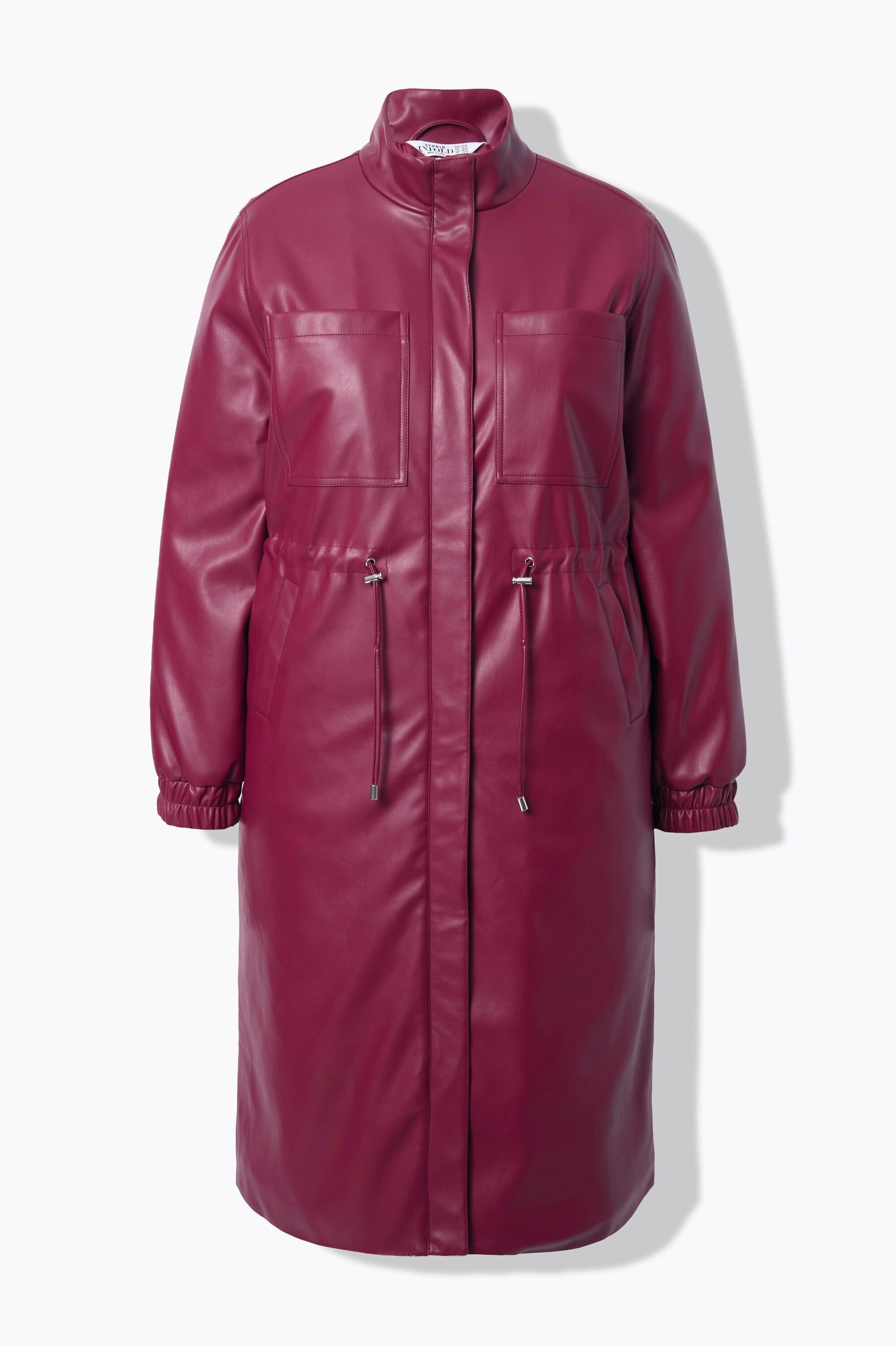 Studio Untold Lederoptik Mantel Taillen Tunnelzug  