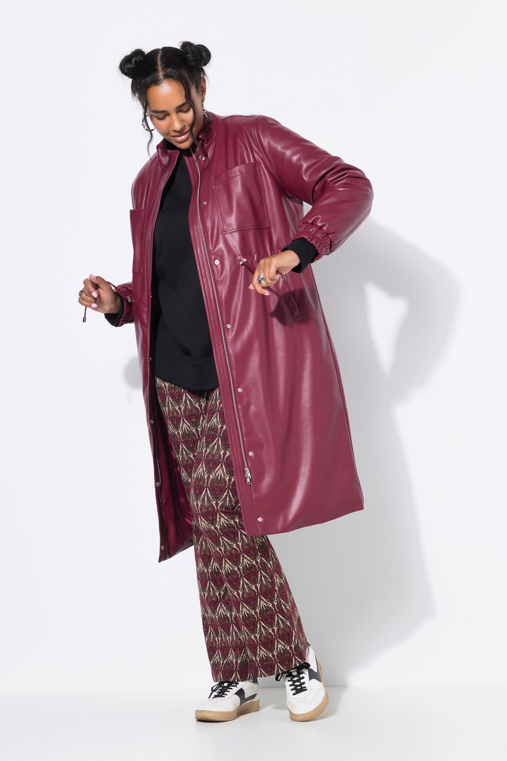 Studio Untold Lederoptik Mantel Taillen Tunnelzug  