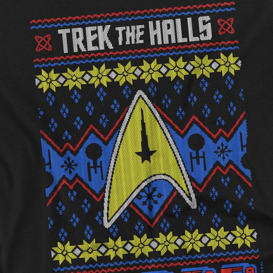 Star Trek Trek the Halls Ugly Christmas Langarm T-Shirt  