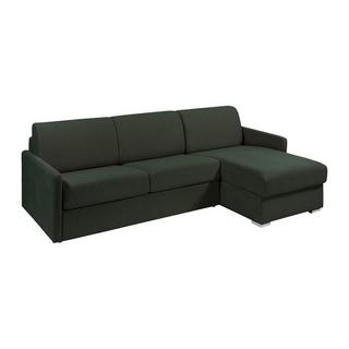 Vente-unique Ecksofa mit Matratze - Ecke wechselbar - Stoff - Tannengrün - Liegefläche mit Lattenrost mit breiten Latten 140 cm - Matratze 14 cm - CALIFE  