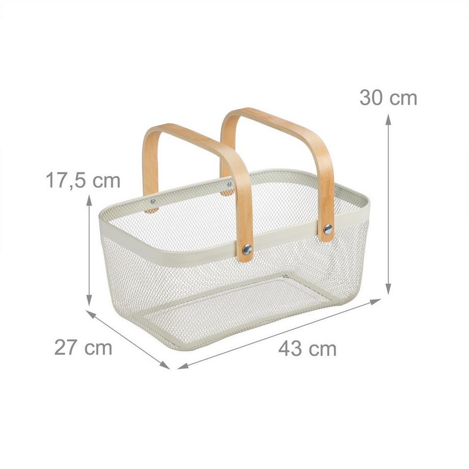 Northix Cestino quadrato in filo metallico con manico  