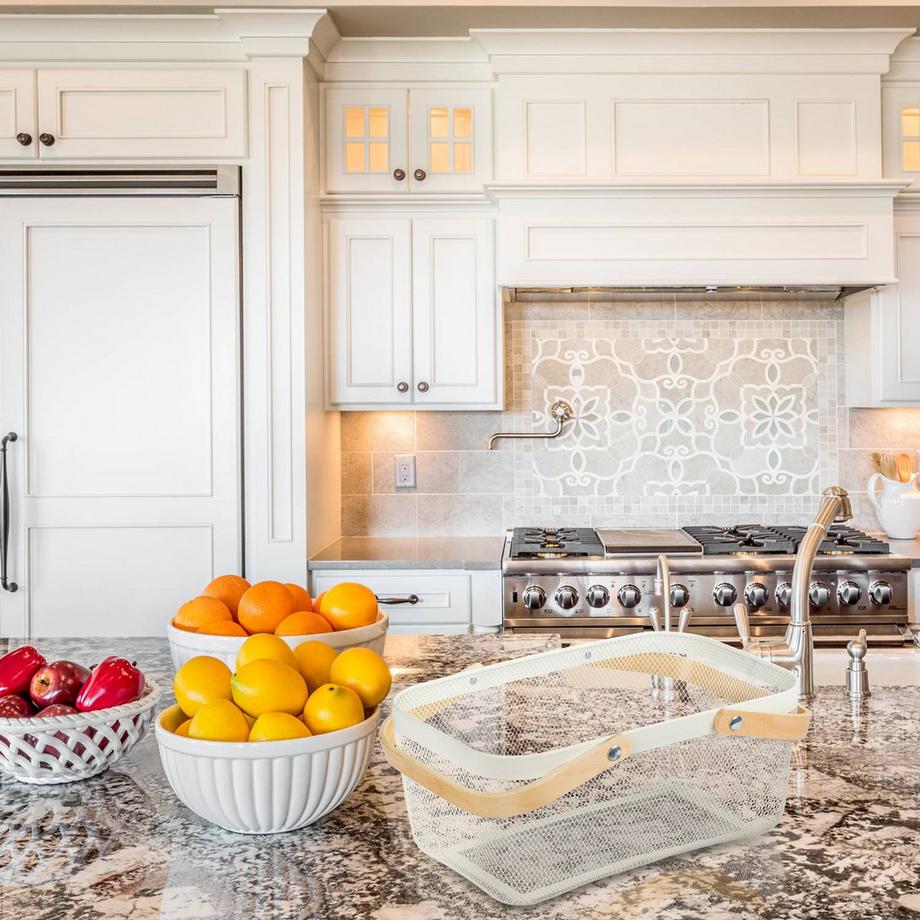 Northix Cestino quadrato in filo metallico con manico  