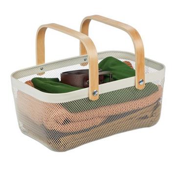 Cestino quadrato in filo metallico con manico