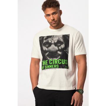 T-shirt avec imprimé, col rond et manches courtes. Jusqu'au 8XL