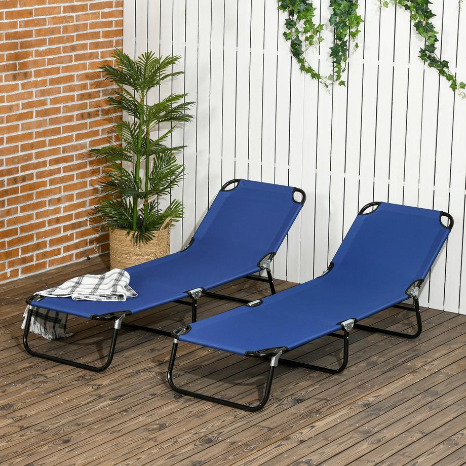 Outsunny ensemble de chaises longues  
