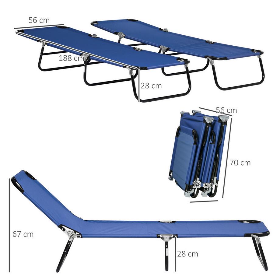 Outsunny ensemble de chaises longues  