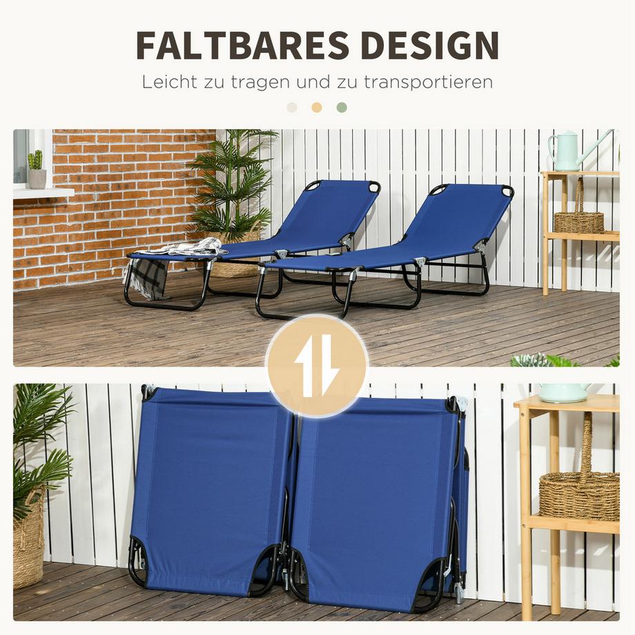 Outsunny ensemble de chaises longues  