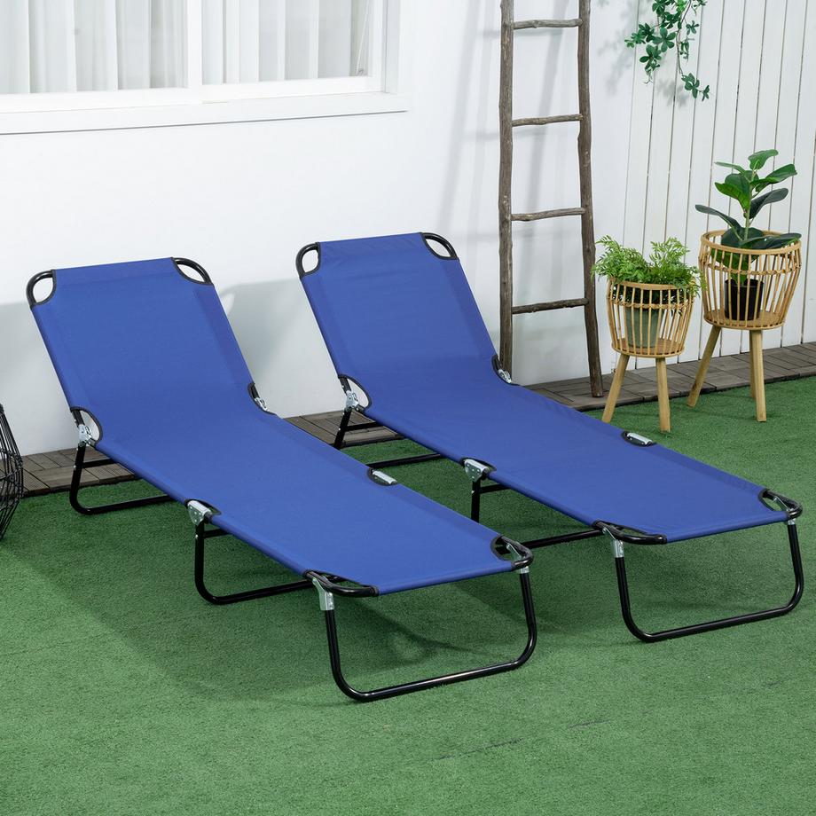 Outsunny ensemble de chaises longues  