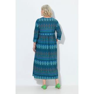 Ulla Popken Jerseykleid A-Linie Tropfen-Ausschnitt 3/4-Arm  