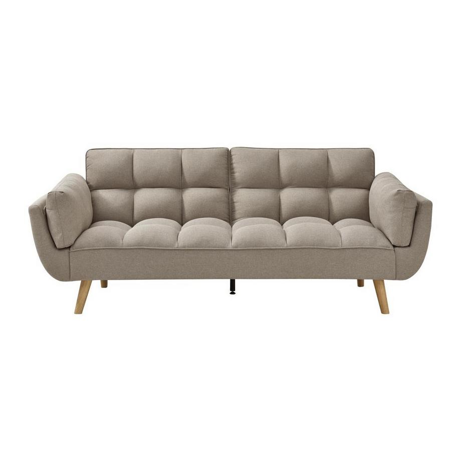 Vente-unique Canapé 3 places convertible clic-clac en tissu beige LOELINE  