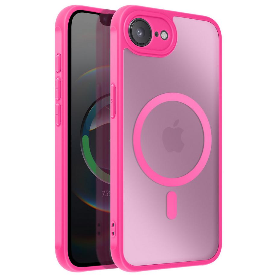 Coque MagSafe iPhone 16e Givré Fuchsia