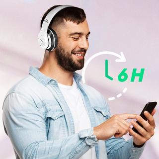 Avizar  Cuffie audio Bluetooth P15 - Bianco 