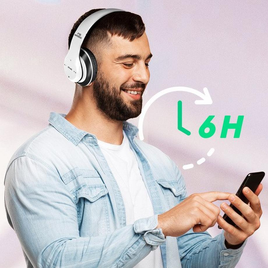 Avizar  Cuffie audio Bluetooth P15 - Bianco 