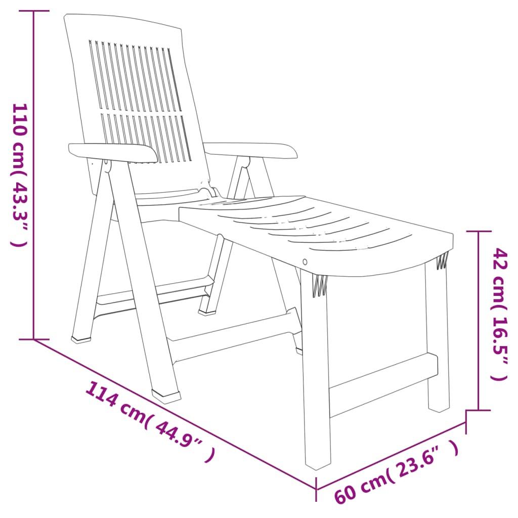 VidaXL Chaise longue plastique  