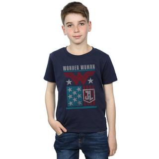 DC COMICS  Tshirt JUSTICE LEAGUE MOVIE WONDER WOMAN FLAG 