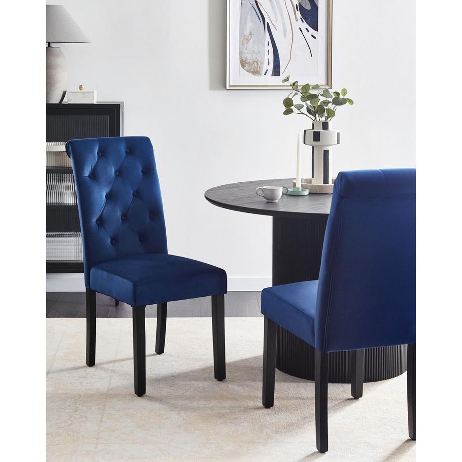 Beliani Set di 2 sedie da pranzo en Velluto Glamour VELVA  