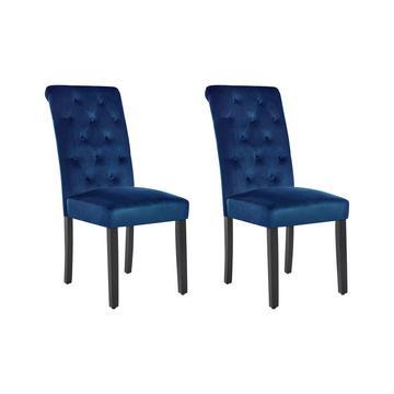 Lot de 2 chaises de salle à manger en Velours Glamour VELVA