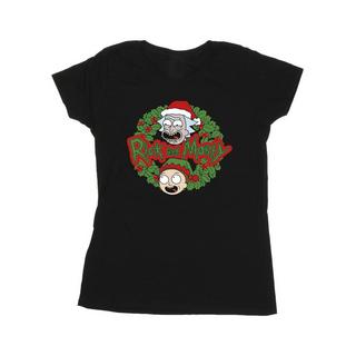 Rick And Morty Rick and Morty Christmas Wreath T-Shirt  