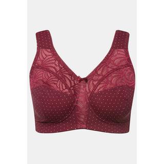 Ulla Popken  Soutien-gorge de maintien, sans armatures, dentelle et pois- bonnets C-F 