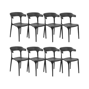 Lot de 8 chaises de salle à manger en Polypropylène Moderne GUBBIO