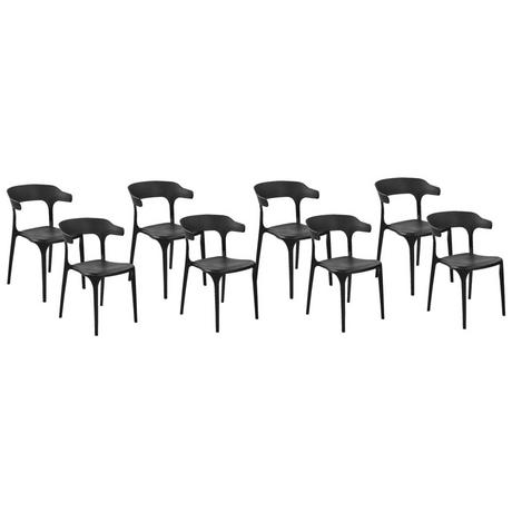 Beliani Set di 8 sedie en Polipropilene Moderno GUBBIO  
