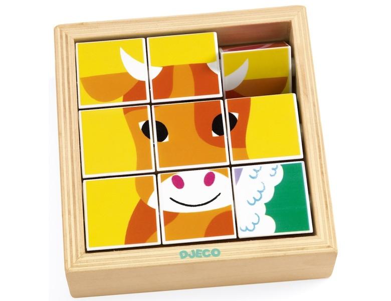 Djeco  Puzzle Animoroll (9 Würfel) 