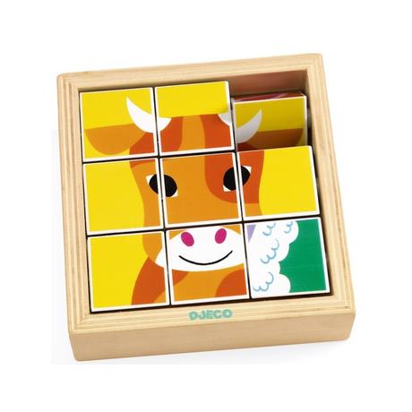 Djeco  Puzzle Animoroll (9 Würfel) 