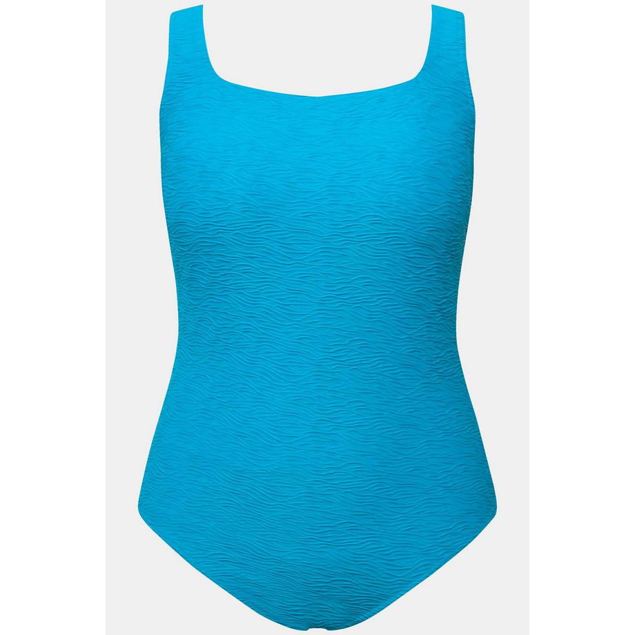 Ulla Popken Costume da bagno Struttura a Onde Coppe Morbide Scollatura Quadrata  