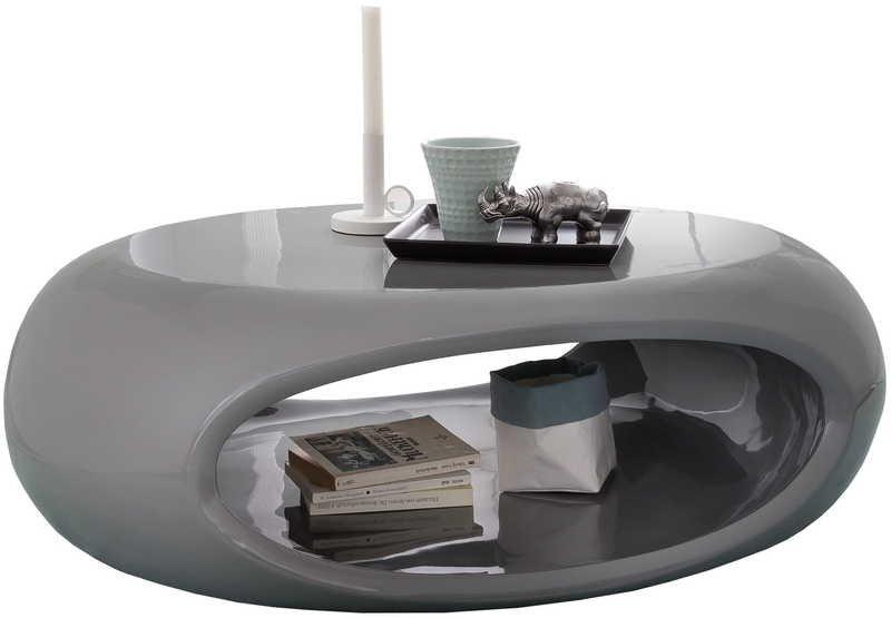 mutoni Table basse 109x59x34cm fibre de verre grise  