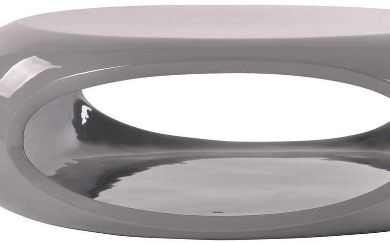 mutoni Table basse 109x59x34cm fibre de verre grise  