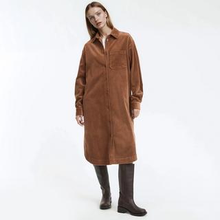 La Redoute Collections Gerade geschnittenes Cordkleid Midilänge  