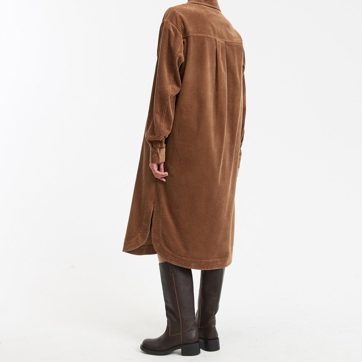 La Redoute Collections Gerade geschnittenes Cordkleid Midilänge  