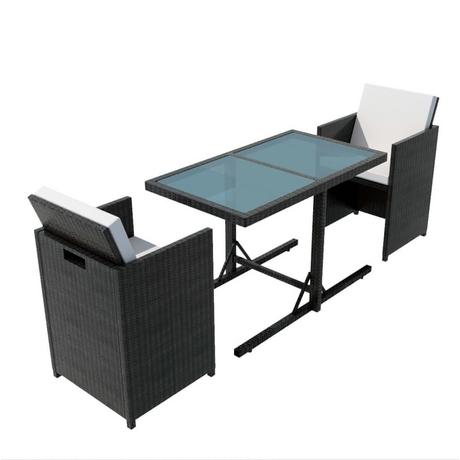 VidaXL Table et chaise de jardin rotin synthétique  